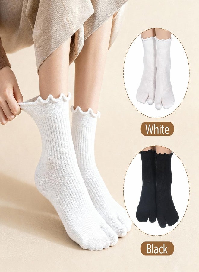 Zyghjort Tabi Socks, 4 Pairs Cotton Split Toe Socks Elastic Flip Flop Sock for Women Men Unisex - Image 3